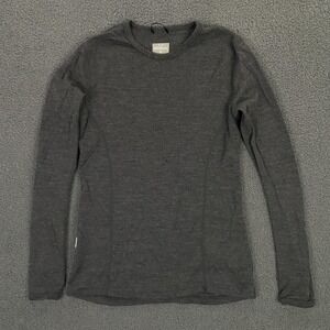 Meriwool Shirt Womens Small Gray Merino Wool Long Sleeve Base Layer Thermal